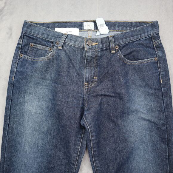 Calvin Klein Pants Womens 11 Blue Flare Low Rise Button Dark Wash Denim Jeans - Picture 10 of 16